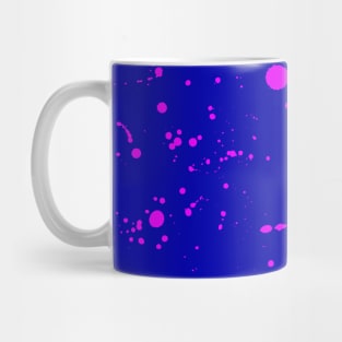 Hotpink Spray Splatter On Blue Mug